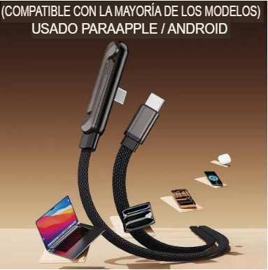 FlexiCharge™ Cable Plegable 2 en 1 [Carga Cómoda Donde Quieras]