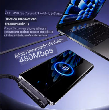 FlexiCharge™ Cable Plegable 2 en 1 [Carga Cómoda Donde Quieras]